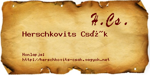 Herschkovits Csák névjegykártya